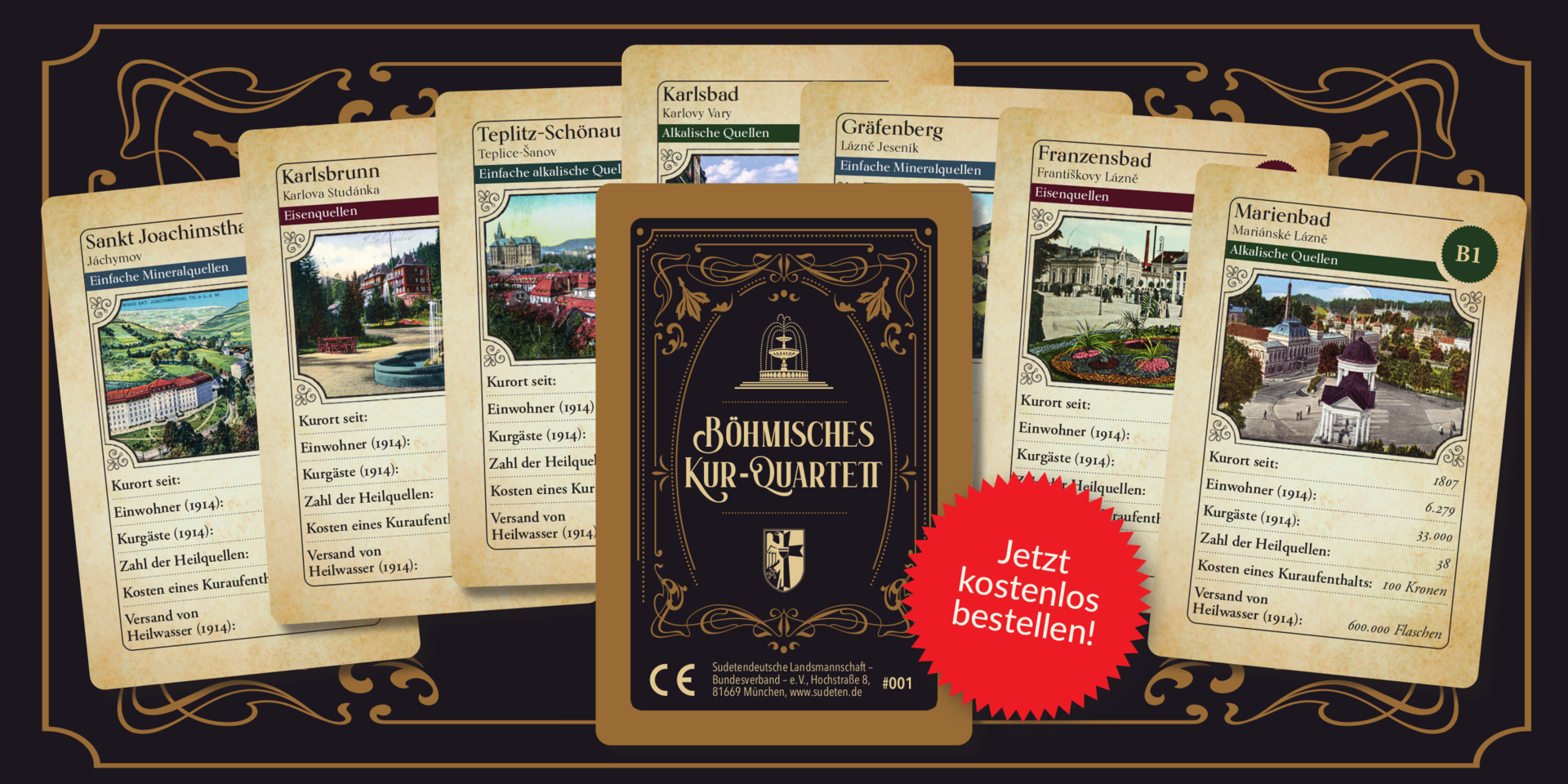 eine Gruppe von Karten mit einem Bild einer Stadt