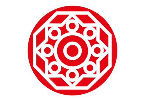 ein rotes und weißes kreisförmiges Muster