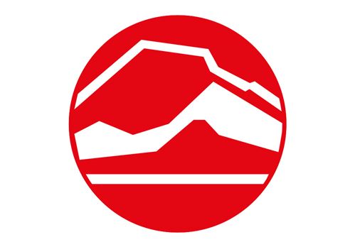 ein roter Kreis mit weißen Linien darin