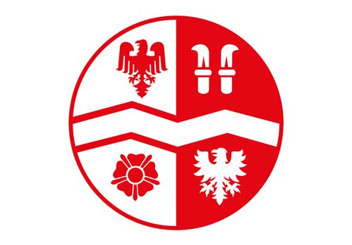 ein rot-weißes Logo