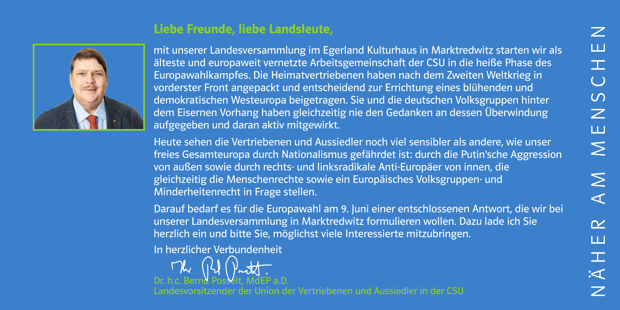 ein blauer und weißer Text mit weißer Schrift