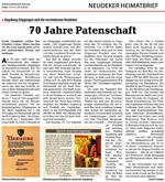 Ankündigung im Neudeker Heimatbrief vom 29. März 2024
