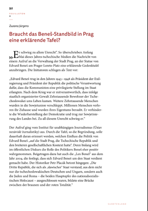 Jürgens, Beneš-Standbild in Prag